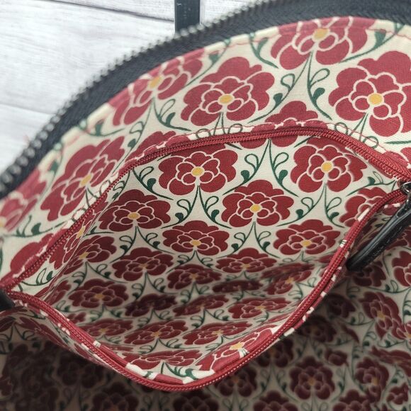 Emma Fox Leather Purse Shoulder Bag Strap Tote Bucket Style Black Gray Patchwork - Picture 6 of 11